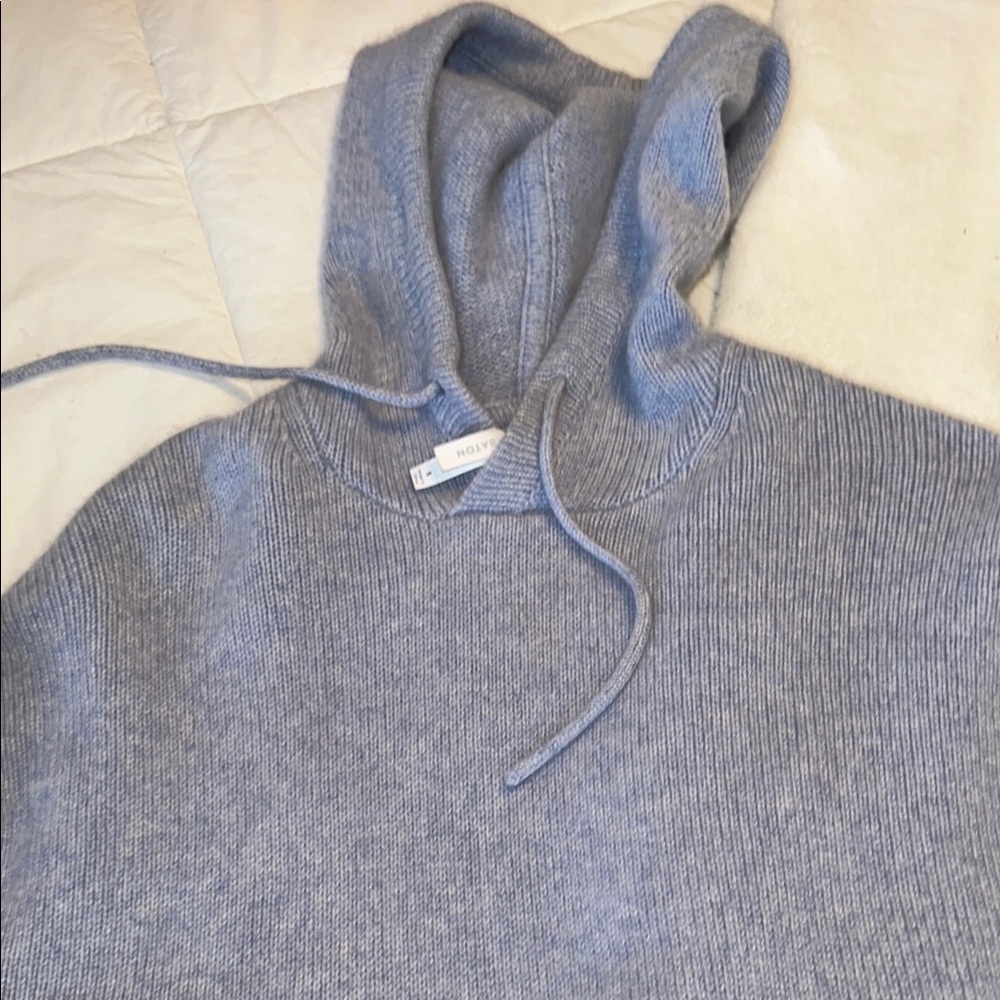 Babaton powder blue cashmere  Hooded Sweater